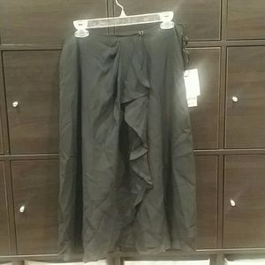 Silk JNY collection wraparound ruffle skirt new